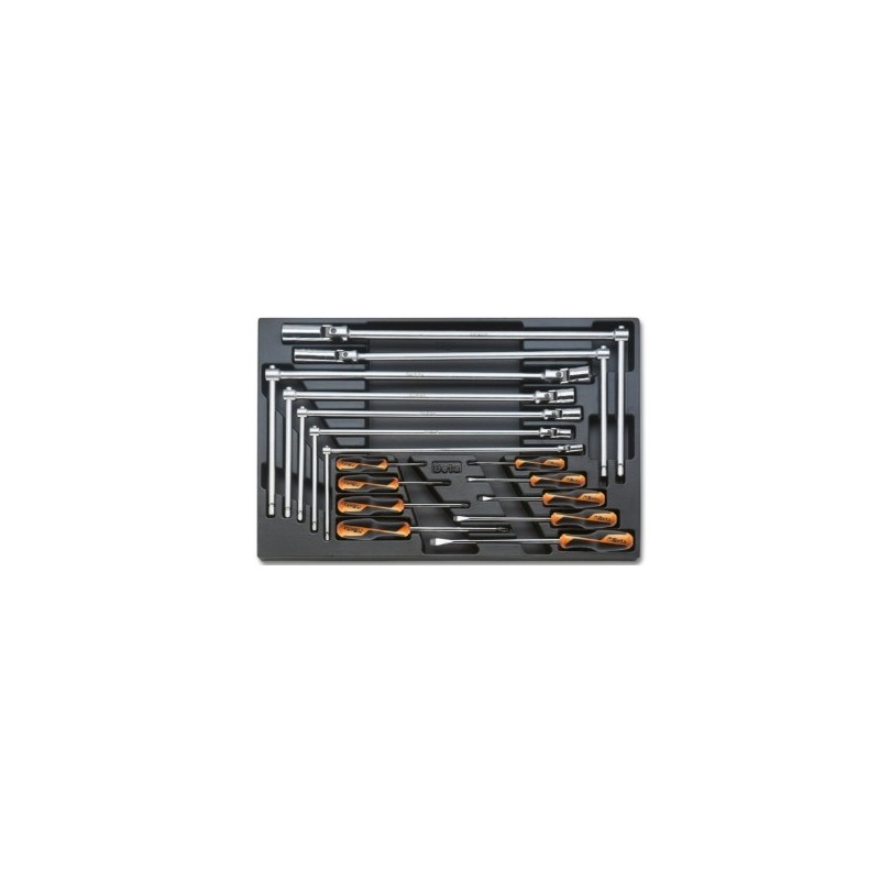 T164 Termoformado rígido con llaves en T y destornilladores planos y Phillips&reg,, BetaGrip