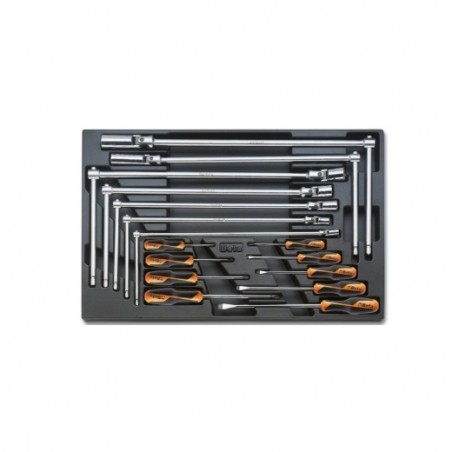 T164 Termoformado rígido con llaves en T y destornilladores planos y Phillips&reg,, BetaGrip