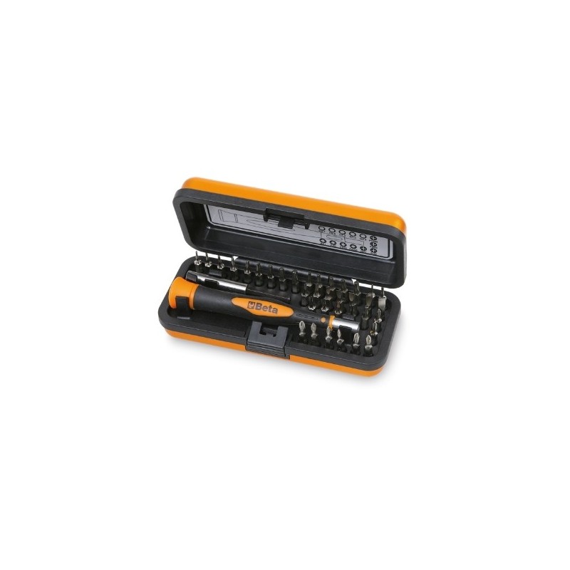 1256/C36-2 Microdestornillador bimaterial con 36 puntas intercambiables de 4 mm y prolongación magnética