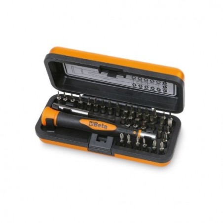 1256/C36-2 Microdestornillador bimaterial con 36 puntas intercambiables de 4 mm y prolongación magnética