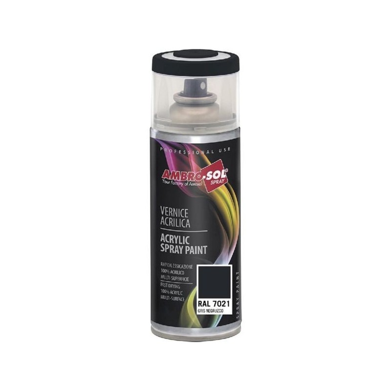 Pintura acri­lica 400 ml RAL 7021 GRIS NEGRUZCO