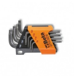 97TX/SC8 Juego de 8 llaves acodadas para tornillos Torx&reg,, bruñidas, con soporte
