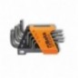 97TX/SC8 Juego de 8 llaves acodadas para tornillos Torx&reg,, bruñidas, con soporte
