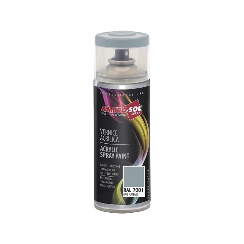Pintura acri­lica 400 ml RAL 7001 GRIS PLATEADO