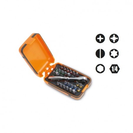 860/C27 Surtido de 25 puntas ,1 adaptador y 1 carraca reversible con portapuntas, en estuche de bolsillo