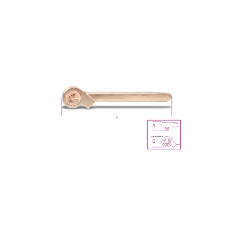 926BA/50 Carraca simple con cuadrado corredizo de 3/4&quot,, antichispa