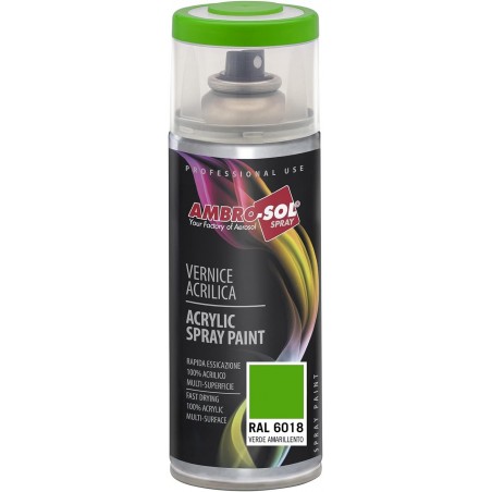 Pintura acri­lica 400 ml RAL 6018 VERDE AMARILLENTO