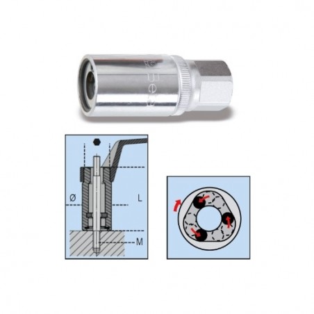 1433 7 Extractor de rodillos para espárragos con cuadrado hembra de 1/2&quot,
