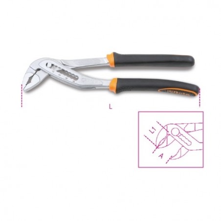 1048BM 250 Alicate multitoma regulable de bisagra cerrada, con mangos en bimaterial
