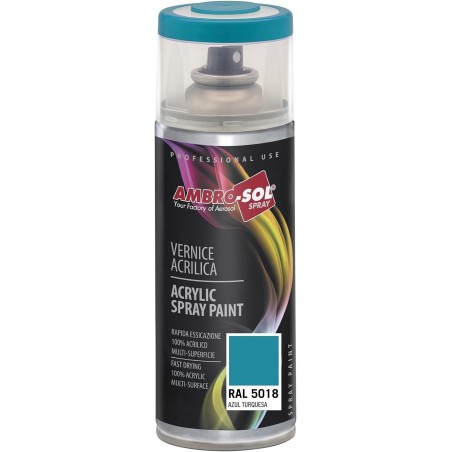 Pintura acri­lica 400 ml RAL 5018 AZUL TURQUESA