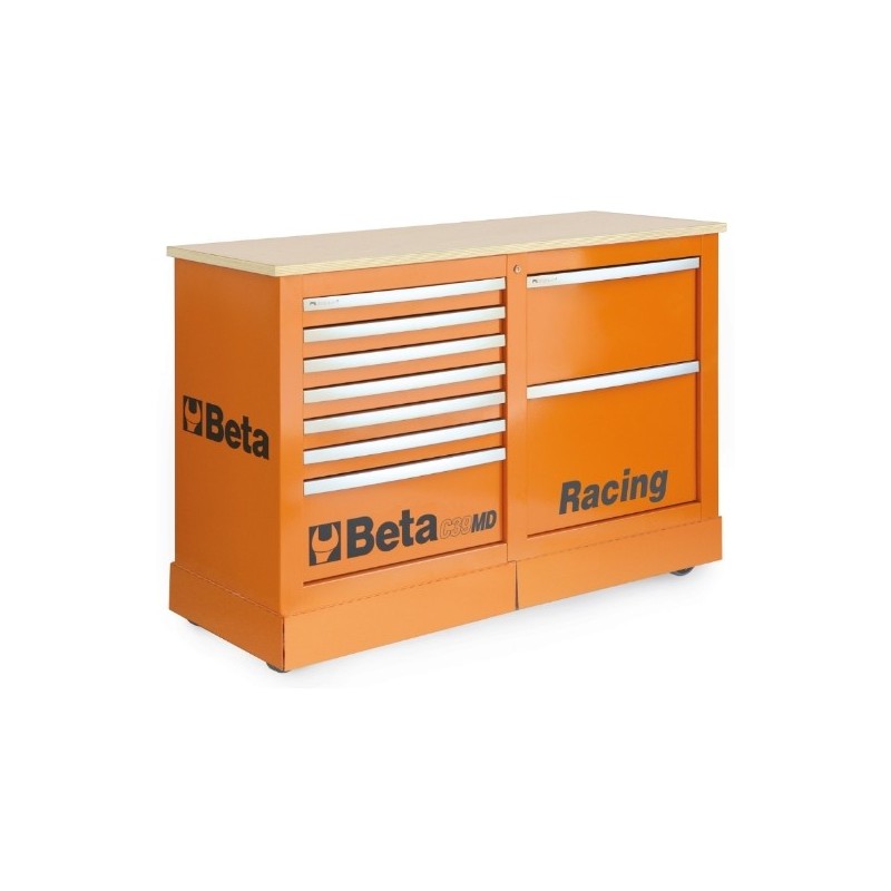 C39MD-R Cajonera especial móvil tipo Racing MD, rojo