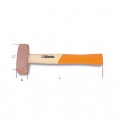 1385 800 Mazo con cabeza de cobre, mango de madera