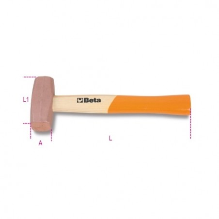 1385 800 Mazo con cabeza de cobre, mango de madera
