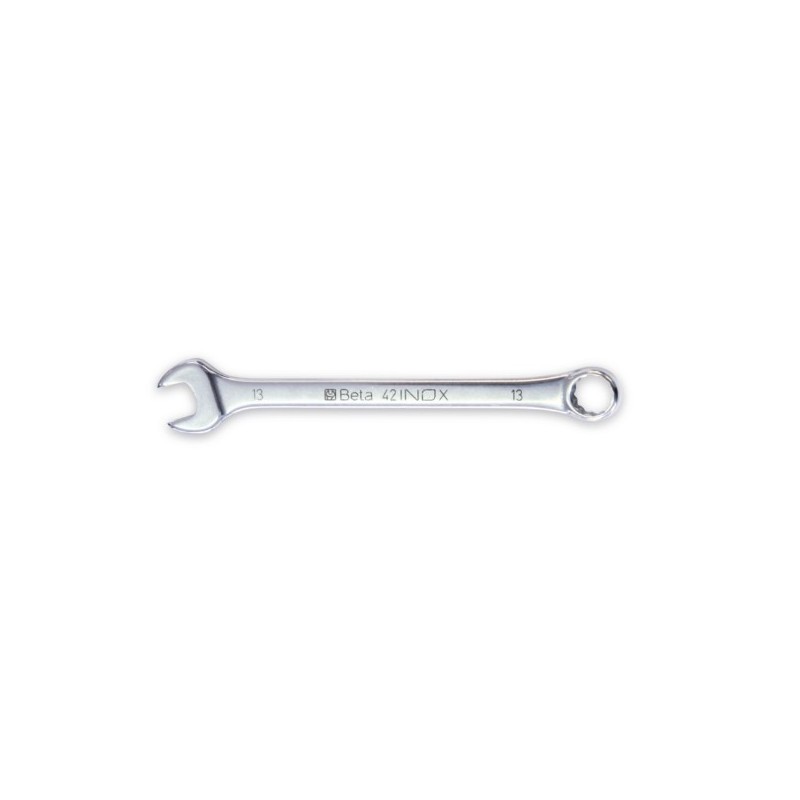 42INOX 17 Llave combinada con una boca fija y otra de estrella en ángulo, de acero inoxidable
