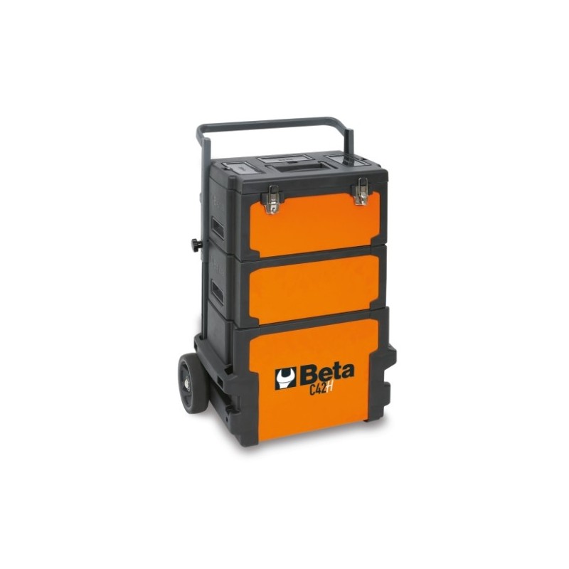 C42H Trolley portaherramientas de 3 módulos apilables, naranja