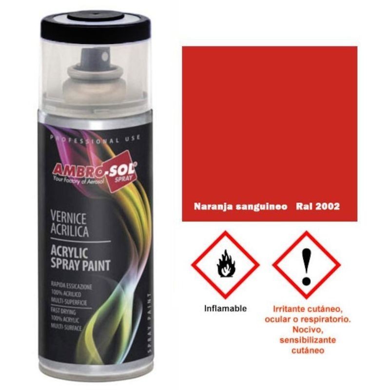 Pintura acri­lica 400 ml RAL 2002 NARANJA SANGRE