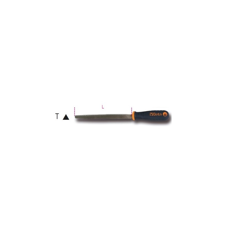 1719BMD6/T Lima triangular de corte grueso, con mango