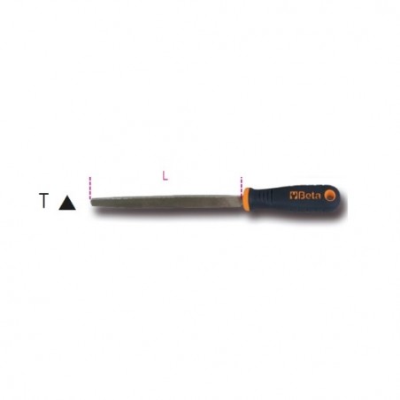 1719BMD6/T Lima triangular de corte grueso, con mango