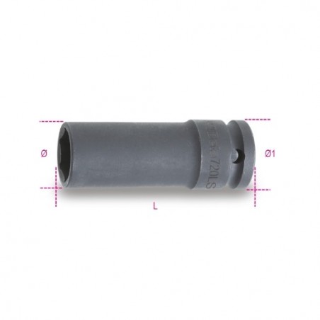 720LS 13 Vaso de impacto de 1/2&quot, hexagonal largo fino