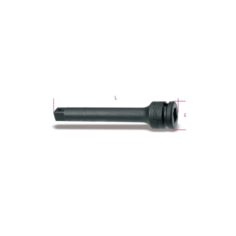 728/22L Alargadera de impacto con cuadrado macho y hembra de 3/4&quot,