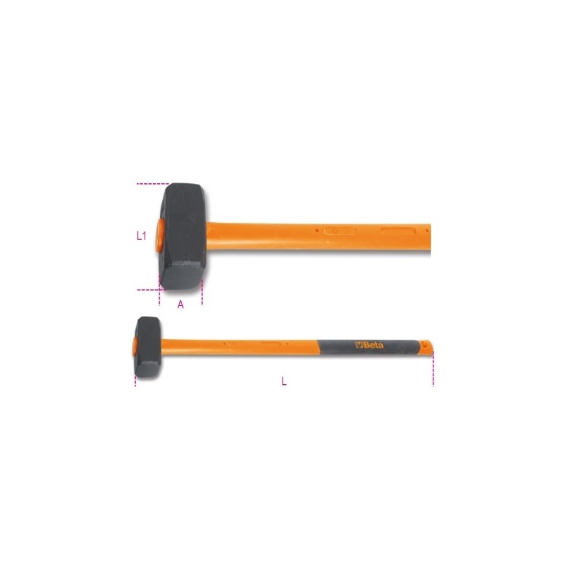 1381T 8000 Maza recta con mango de fibra