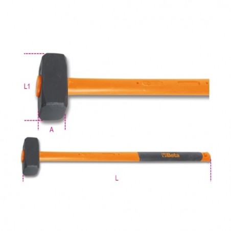 1381T 8000 Maza recta con mango de fibra
