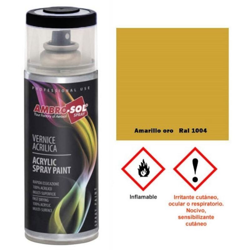 Pintura acri­lica 400 ml RAL 1004 AMARILLO ORO