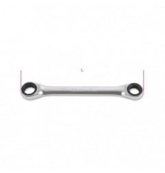 195AS 11/16X3/4 Llave de carraca poligonal doble, cromada