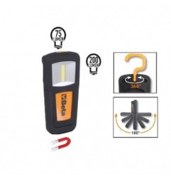 1838COB Lámpara recargable compacta con LED de muy alta luminosidad, batería de polímero de litio