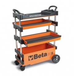 C27S-O Carro portaherramientas compacto y extensible, naranja