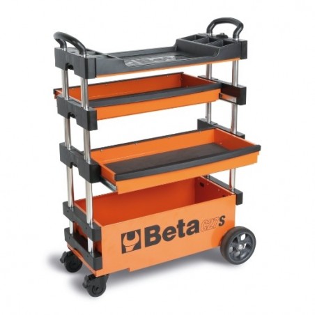 C27S-O Carro portaherramientas compacto y extensible, naranja