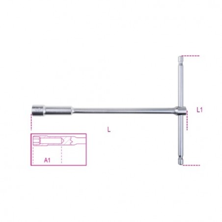 949 10 Llave en T con vaso hexagonal profundo