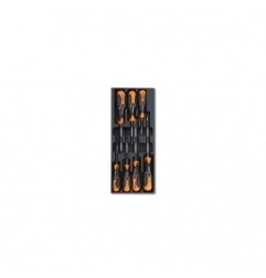 T228 Termoformado rígido con destornilladores planos y Phillips&reg,, de acero inoxidable