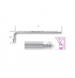 96BPINOX-AS 3/16 Llave Allen acodada con cabeza esférica, de acero inoxidable