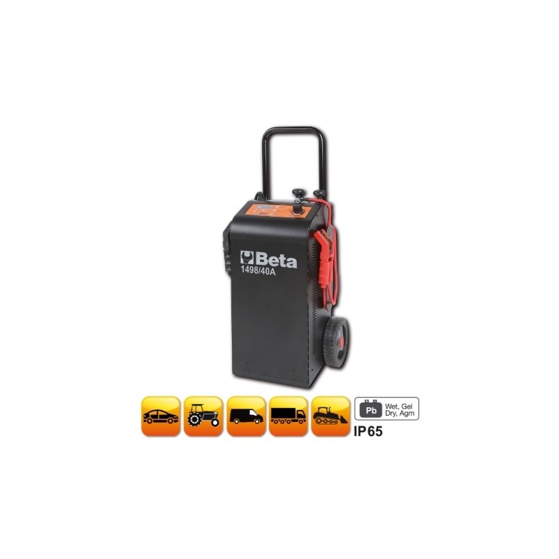 1498/40A Cargador de batería multifunciones, 12-24 V con carro