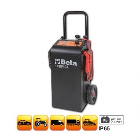 1498/40A Cargador de batería multifunciones, 12-24 V con carro