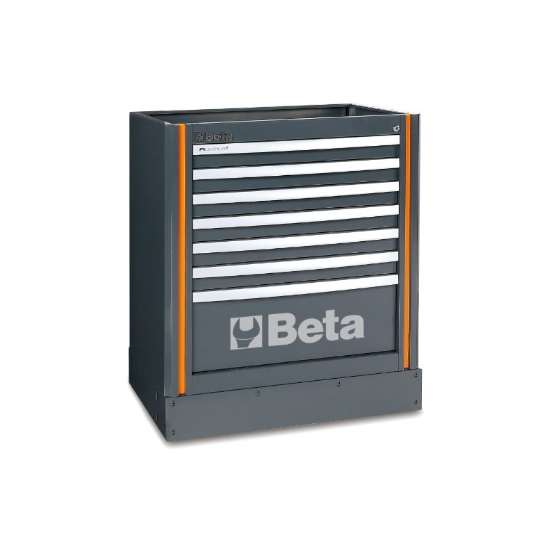 C55M7 Cajonera fija con 7 cajones para mobiliario para taller RSC55