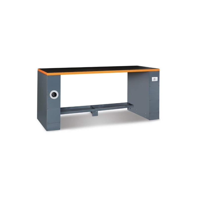 C55PRO BO/2 Banco de trabajo de 2 metros con tomas para mobiliario para taller RSC55, naranja