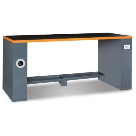 C55PRO BO/2 Banco de trabajo de 2 metros con tomas para mobiliario para taller RSC55, naranja