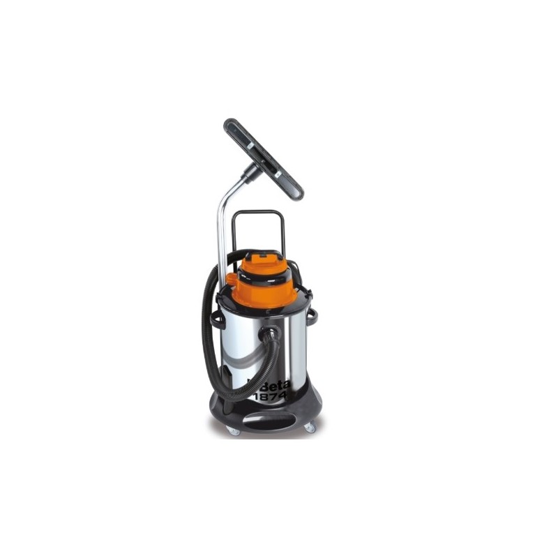 1874 50 Aspirador de 50 litros para polvo y agua, de acero inoxidable