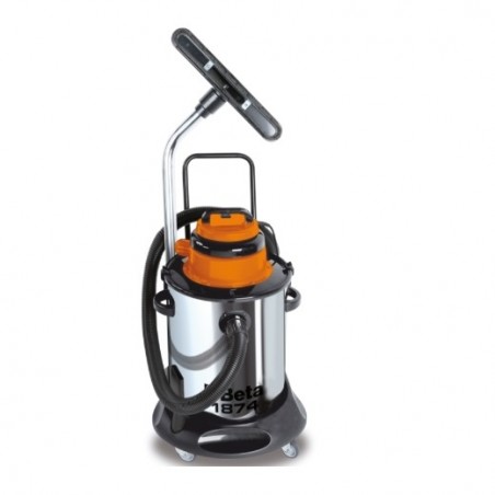 1874 50 Aspirador de 50 litros para polvo y agua, de acero inoxidable