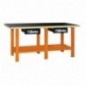 C56W-O Banco de trabajo con mesa de madera, naranja