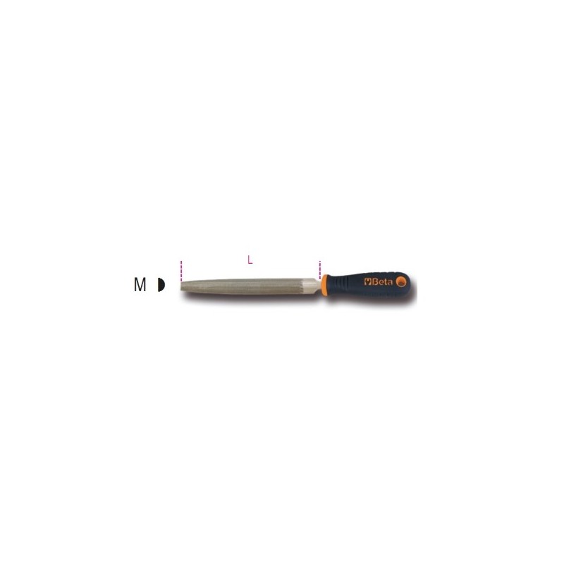 1719BMD12/M Lima mediacaña de corte grueso, con mango