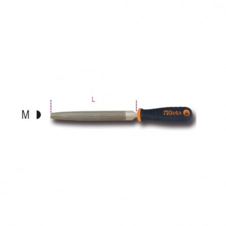 1719BMD12/M Lima mediacaña de corte grueso, con mango