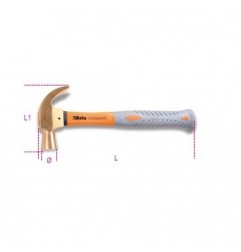 1375BA/PL 680 Martillo sacaclavos con mango de fibra, antichispa