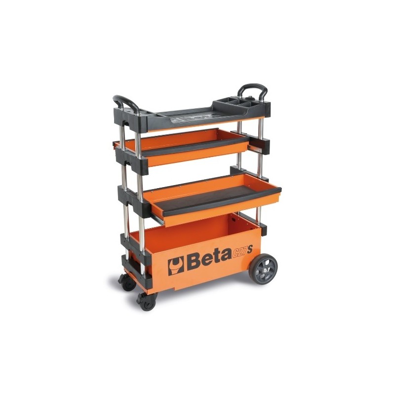 C27S-R Carro portaherramientas compacto y extensible, rojo