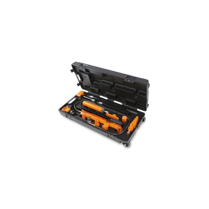 1365/K13 Bomba oleodinámica de 10 toneladas y kit de accesorios para carrocería, en práctica maleta trolley