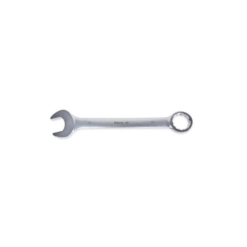45 50 Llave combinada con una boca fija y otra de estrella en ángulo, tipo pesado, cromada