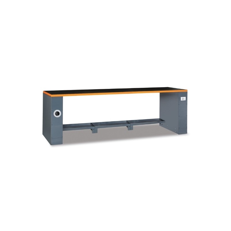 C55PRO BO/2,8 Banco de trabajo de 2,8 metros con tomas para mobiliario para taller RSC55, naranja