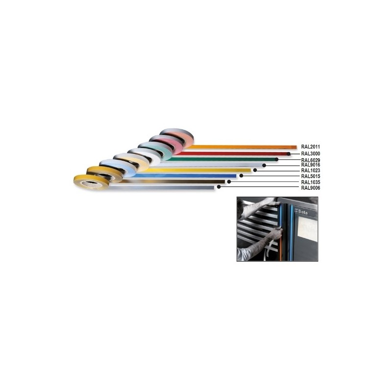 C55STR-B/5015 Tira adhesiva de color de 25 m para mobiliario para taller RSC55, azul